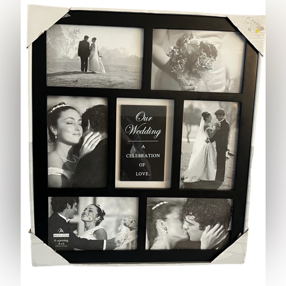 Malden Elegant Black Wedding Collage Frame